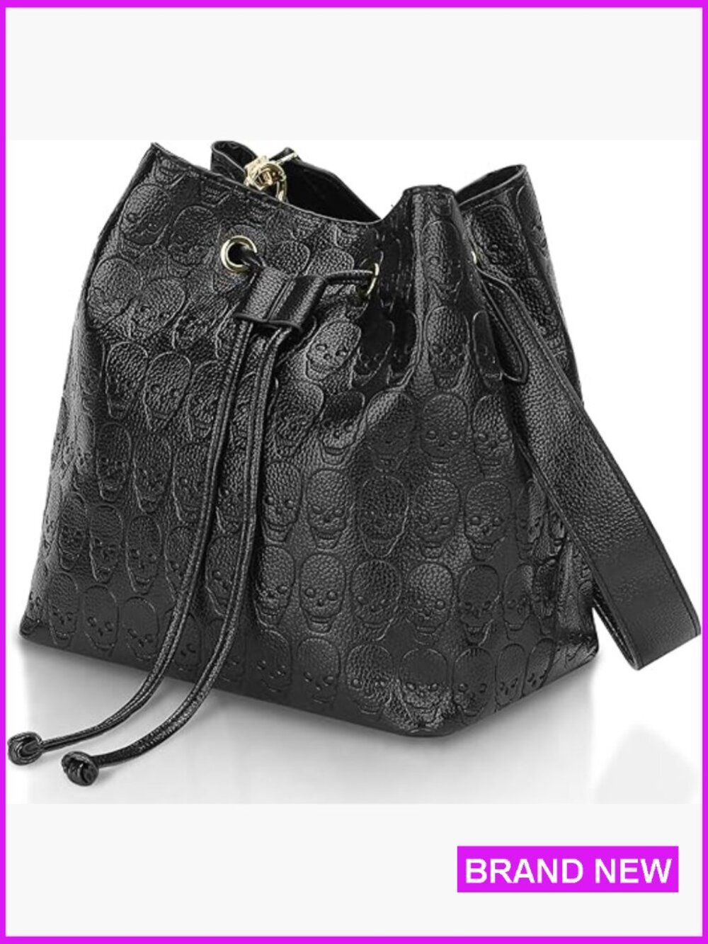 Gothic Skull Bucket Bag Hobo Tote Fashion Shoulder Bag Trending Y2K Style